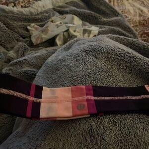 Lululemon Pink and Maroon Striped Headband